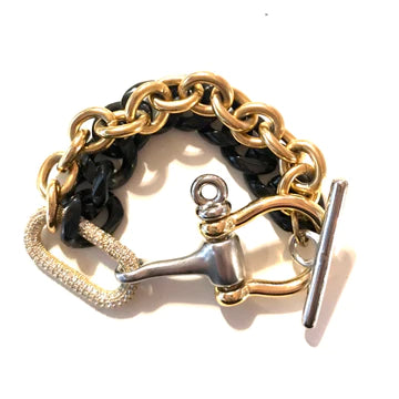 Aries Double Bracelet - Black and Gold