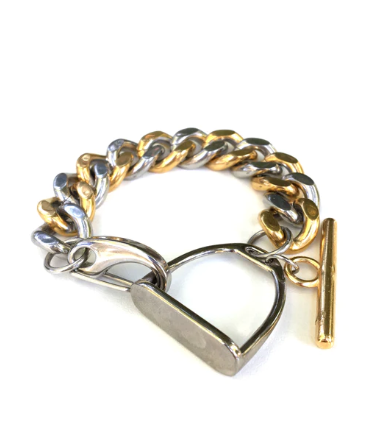Stirrup Curb Chained Bracelet
